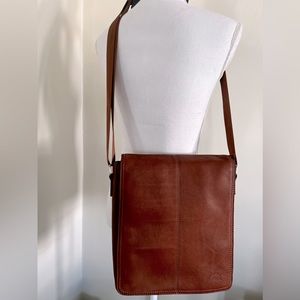 Mancini Leather Flap Messenger Bag
